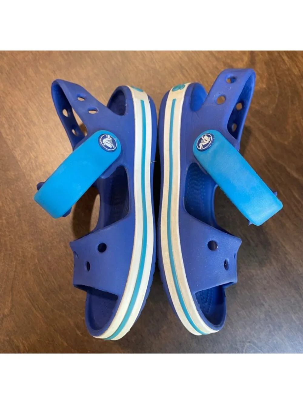 CROCS Crocband Sandals Kids Size 10 Cerulean Blue Ocean 12856-CBOC‎ Waterproof